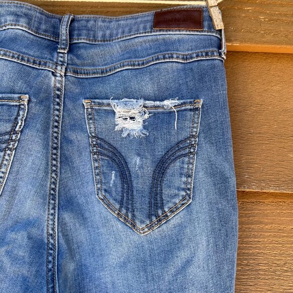 Hollister Curvy High-Rise Super Skinny Distressed Jeans W28 L30 Blue Denim Women - Picture 11 of 13